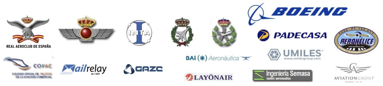 Entidades colaboradoras: Real Aeroclub de España, INTA, Boeing, Padecasa, Aerohélice, UMILES, BAI Aeronáutica, COPAC, Mailrelay, GAZC, Layônair, Ingeniería Semasa y Aviation Group